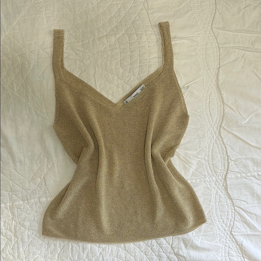 Mango Tan Ribbed Fitted Camisole